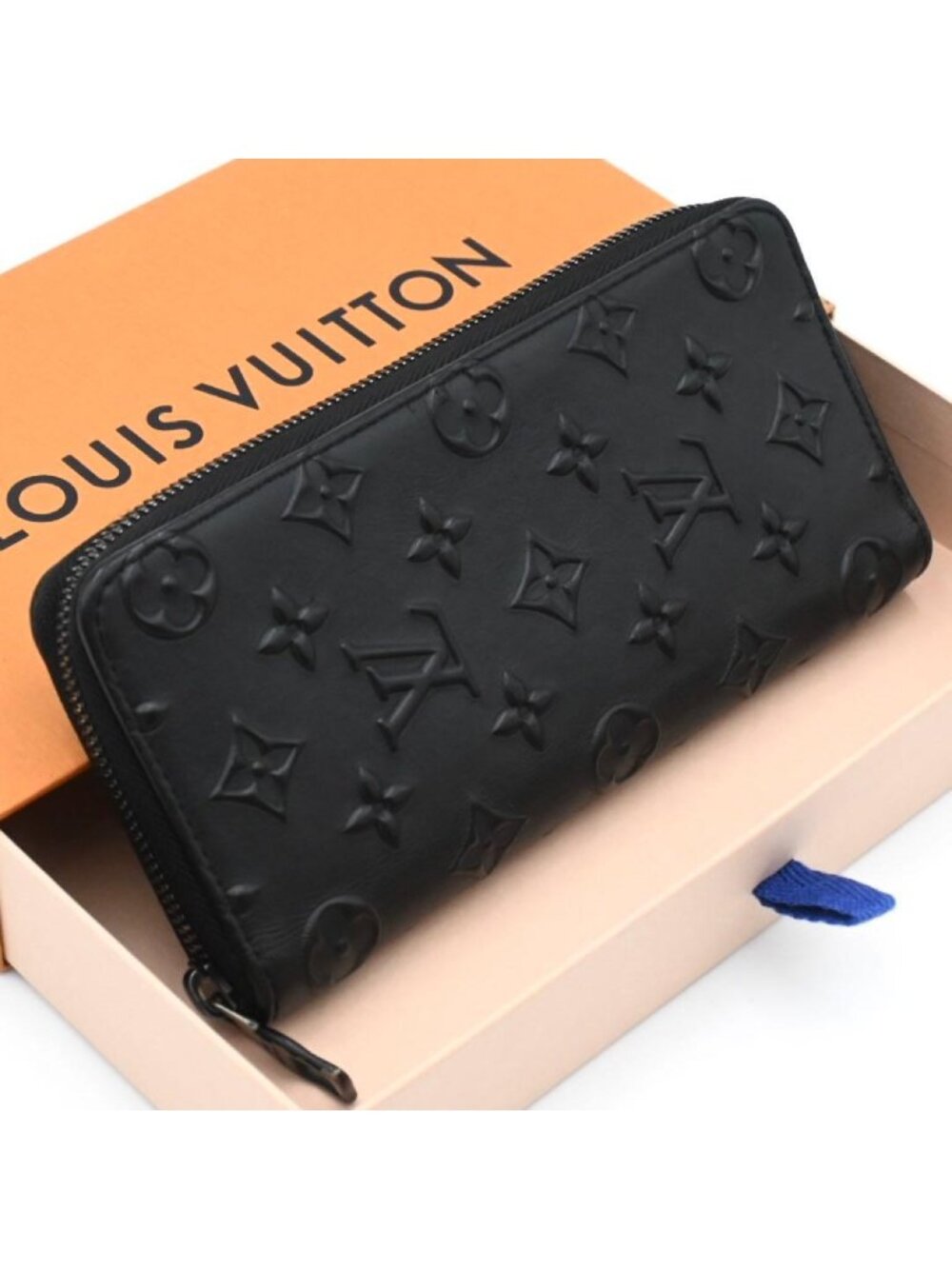 Louis Vuitton Monogram Seal Zippy Wallet Vertical Black